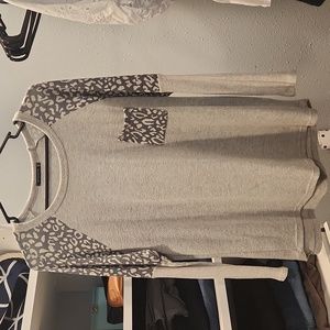 Gray animal print top